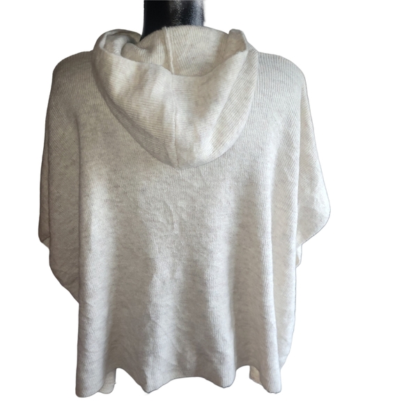 Loft Cream Colored Pullover Hooded Poncho Sweater XS - Picture 5 of 6